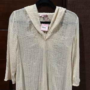 Tunic type hoodie top